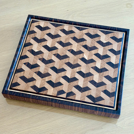 Planche à découper en bois de bout Hexagon, série « Les Imparfaites »