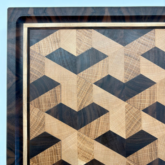 Planche à découper en bois de bout Hexagon, série « Les Imparfaites »